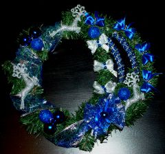 рождественский венок синий